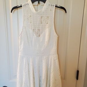 White Sleeveless Eyelet Dress